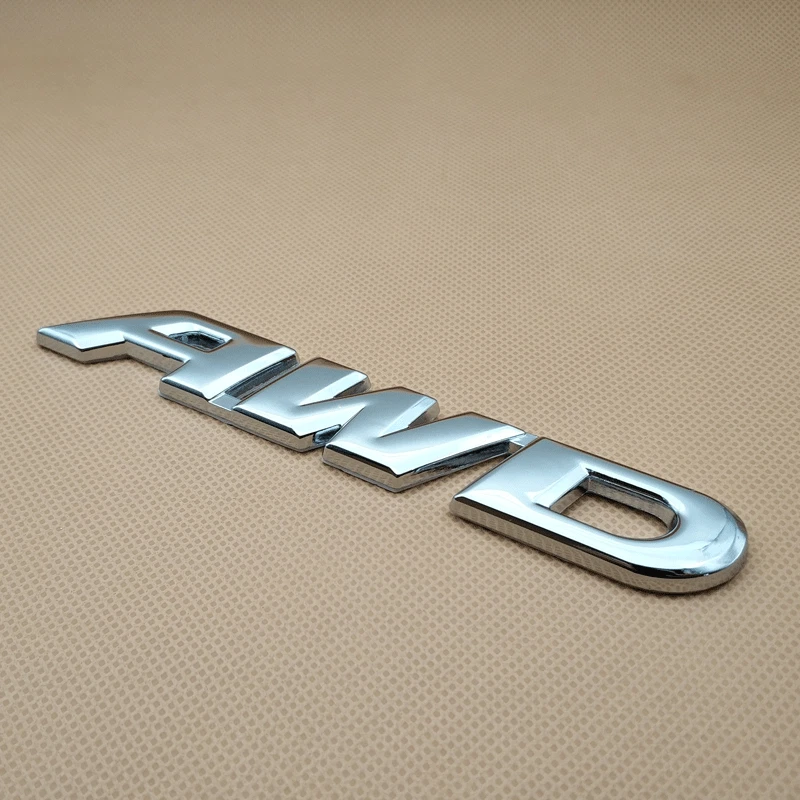 Metal Cromo Grande AWD Letra Auto Insignia Puerta Coche Trasero Baúl Emblema Calcomanía Adhesiva Foto 4 de 4