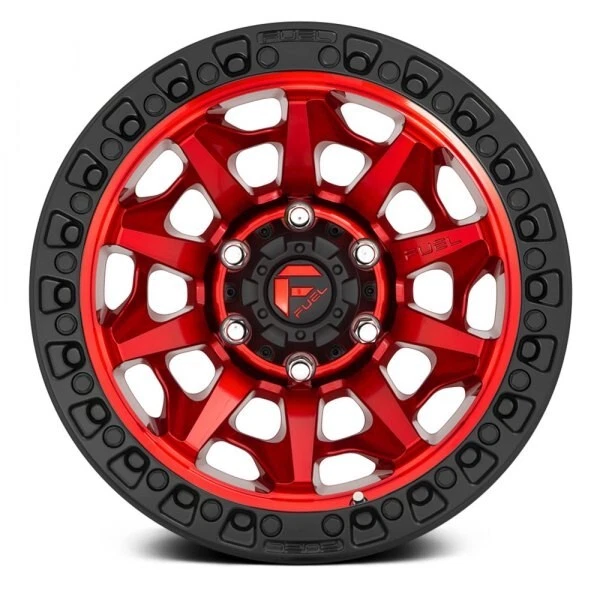 17 FUEL COVERT RED BLACK LIP WHEELS RIMS 17X9.5 5X127 WRANGLER GLADIATOR 4 D695 - Imagem 3 de 4