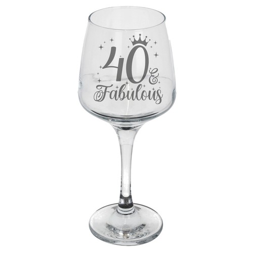 40 y Fabulosa Copa de Vino Grabada 40 Cumpleaños Regalo - Copa 40 Personalizada - Imagen 15 de 24