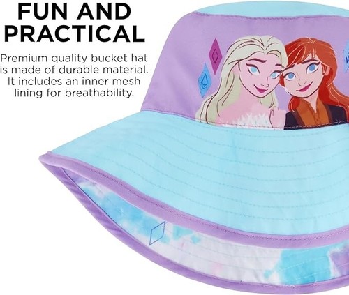 Disney Frozen Elsa and Anna Girls Bucket Hat, Sun Hat for Kids Ages 3T-8 years - Picture 3 of 6