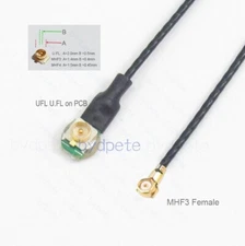 IPX3 MHF3 MHF 3 female to U.FL UFL on small PCB Coaxial cable adapter connector