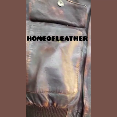 A2 Aviator Brown Distressed Wax Air Force Pilot Men Bomber Real Leather Jacket - Video 1 of 1