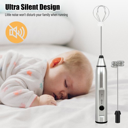 2 In1 Handheld Milchschaum Eiermixer Elektrisch Stab Doppeltem Aufschäumer Quirl - Bild 7 von 8