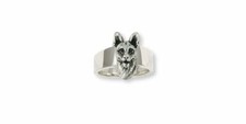 German Shepherd Ring Jewelry Sterling Silver Handmade Dog Ring DO20-HR