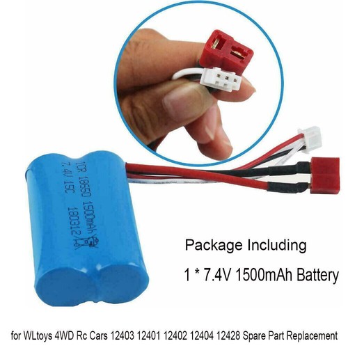 1 Pack 2S 1500mAh 7.4V Li-ion Battery Deans T Plug Charger For WLtoys 4WD RC Car - Picture 11 of 11