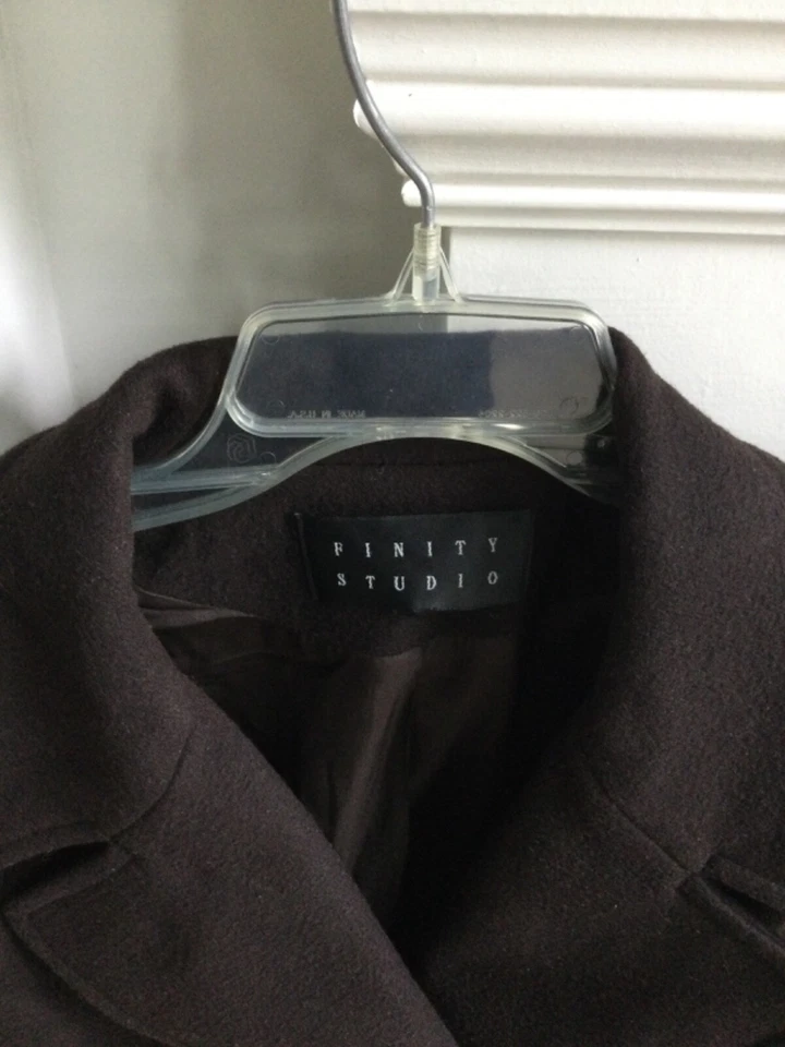 CHAQUETA MUJER GRANDE FINITY STUDIOS MEZCLA LANA CACHEMIR DOBLE BOTONADURA MARRÓN Foto 2 de 4