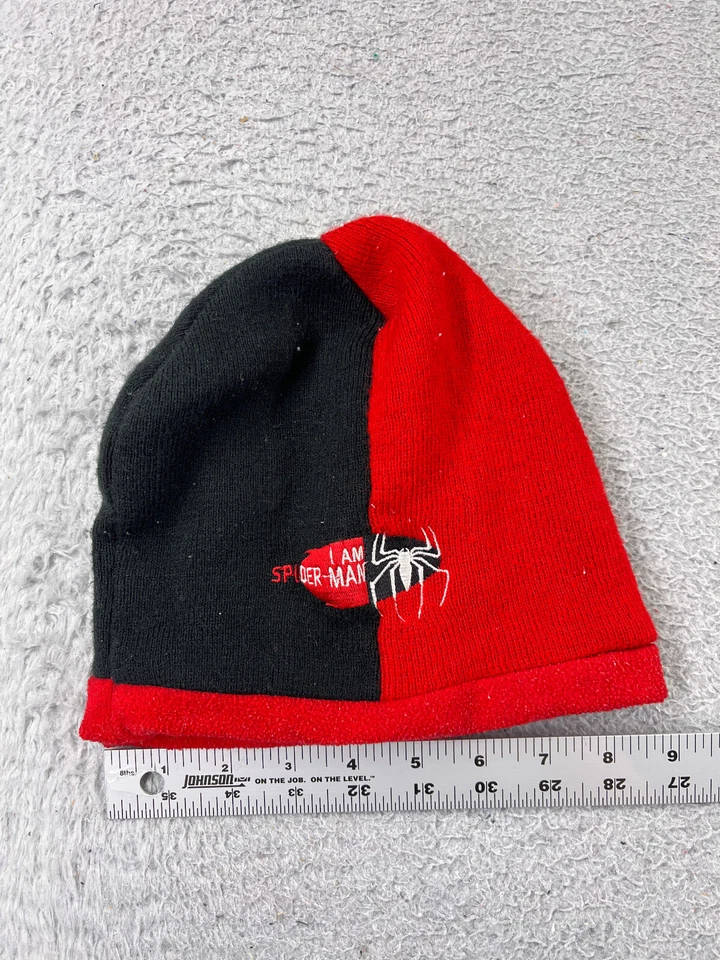 Gorro Spiderman Doble Problema Toque Juvenil Rojo Negro Tejido Bordado Acrílico Foto 4 de 4