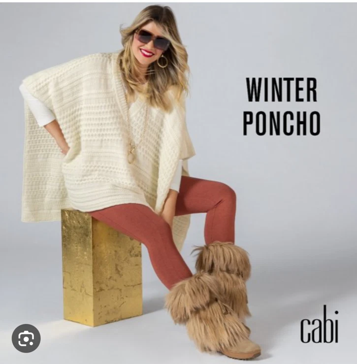 Cabi New NWT Winter Poncho #4418 Ivory One Size Was $157