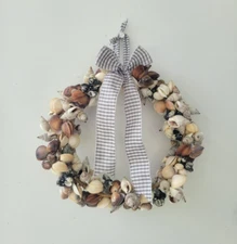 Sea Shell Wreath Handmade Nautical Coastal Beach Door Wall Home Decor