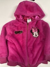 Minnie Mouse Faux Fur Pink Hooded Jacket 4T