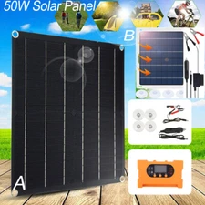 50W Solar Panel 12V Trickle Battery Charger Off-grid For Maintainer RV Car Boat