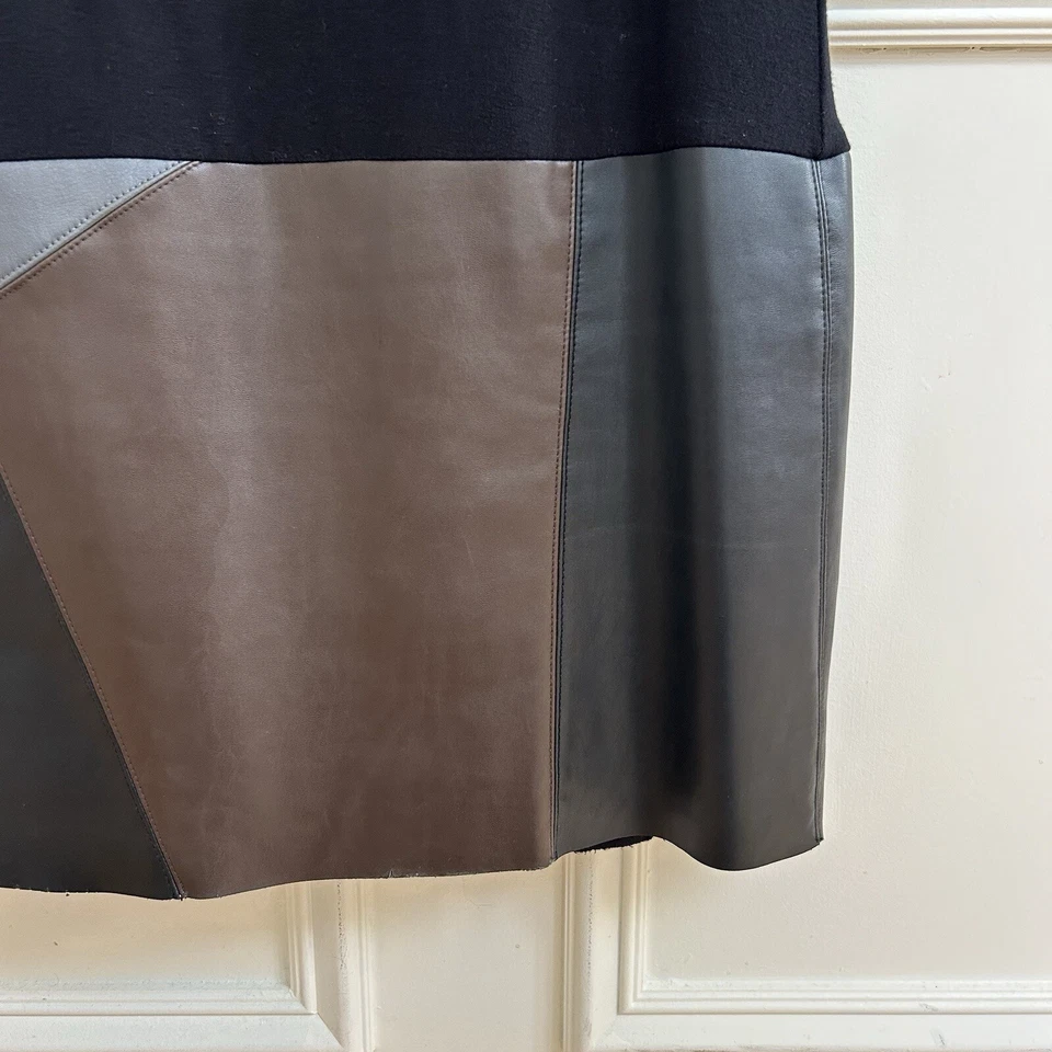 Bailey 44 Mixed Media Drop Waist Leather Skirt  Mini Dress Size Small - Image 2 of 4