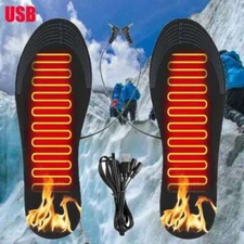 USB Electric Heated Shoe Insoles Warm Socks Feet Heater Foot Winter Warmer Pads