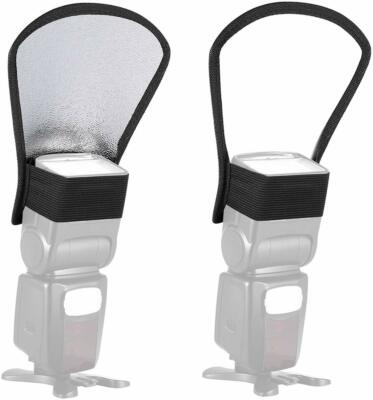 2PCS Dual Side Camera Flash Diffuser Softbox 2 in 1 Silver and White Reflector