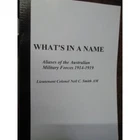WW1 Aliases of the Australian Military Forces 1914-19