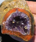 Rare Natural Warring States Red Agate Rough Geode Quartz Crystal Specimen 130G