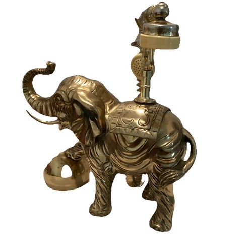VINTAGE Hollywood Regency schweres Messingguss Elefant Telefon - dekorativ/FÜR TEILE - Bild 12 von 24