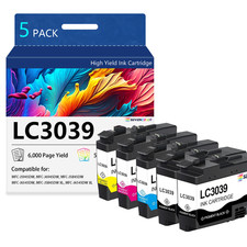 LC3039 5-Pack Ink Cartridges Ultra High-Yield  work for MFC-J5845DW Printer