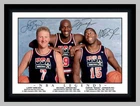 LARRY BIRD MICHAEL JORDAN MAGIC JOHNSON USA OLYMPICS 8.5X11 SIGNED PHOTO POSTER