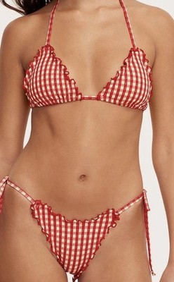 Parke Target bikini swimsuit set red gingham womens top and bottom XL