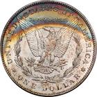 1880-S $1 PCGS OGH MS64PL Crescent Rainbow Toned Morgan Silver Dollar 03004721