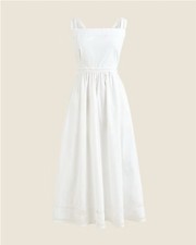 J CREW EMBROIDERED APRON DRESS SIZE 4 WHITE