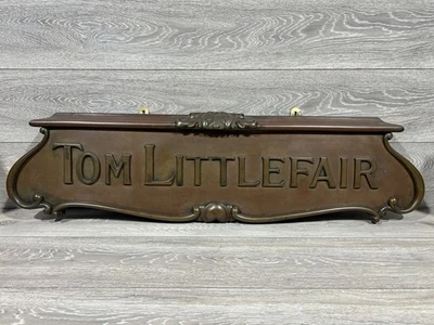 Antique Art Nouveau Copper and Brass Name Plaque -"TOM LITTLEFAIR" 1m in Length - Image 1 of 4