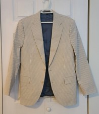 J.CREW Ludlow Japanese Seersucker Three Looms 40S Beige White Summer Spring