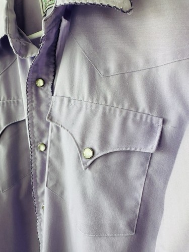 Vintage Men’s Western Shirt 16.5 33 H Bar C Ranch Wear Pearl Snap Purple - Picture 4 of 8