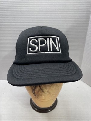SPIN Magazine Black Cap Trucker Hat Adjustable Embroidered