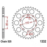 Kettenrad Stahl 40-ZäHne 525-Teilung FüR Honda VT 600 C Shadow Bj. 1989-2000