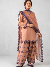 Handmade Women s Pink Embroidered Salwar Kameez Suit Set with Dupatta