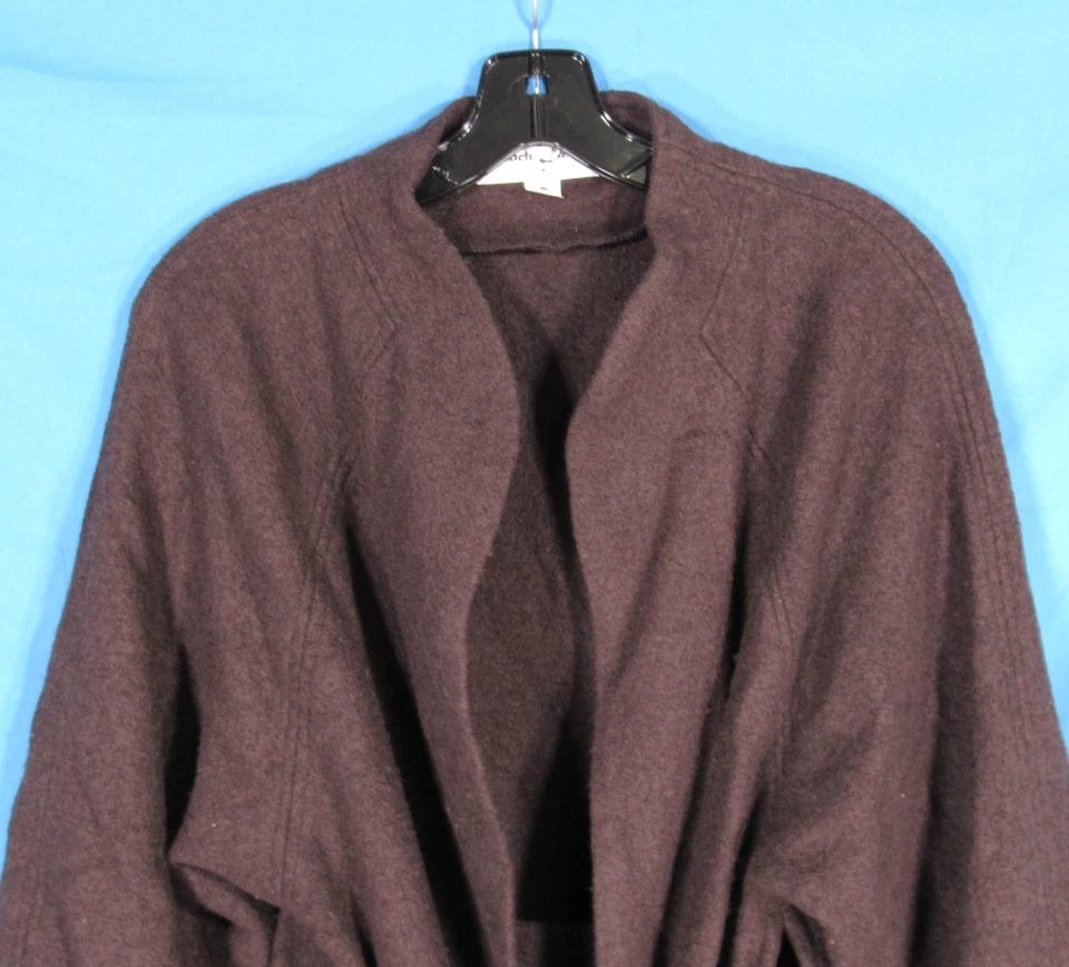 Jaqueta Kimono FRENCH LAVANDERIA Marrom LÃ COZIDA Acabamento em Couro CINTO REVERSÍVEL 12 - Imagem 2 de 4