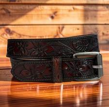 Handmade Western Belt Genuine Full Grain Leather Heavy Duty With Buckle
