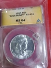 1955 .90% Silver Benjamin Franklin Half Dollar MS64 Bugs Bunny Full Bell Lines.