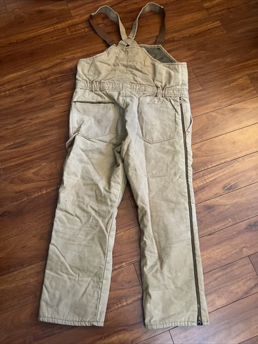 Vintage Walls Work Wear Duck Bib Overalls Insulated Men’s Large Short Brown EUC - Picture 9 of 14