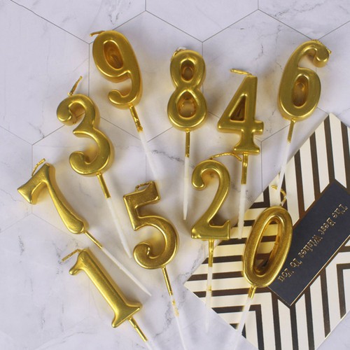 Gold Glitter Happy Birthday Numeral Candles Number Candles Cake Topper - Bild 11 von 11