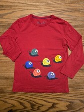 Mini Boden Red Snail / Bug Numbers Shirt - Size 5-6.