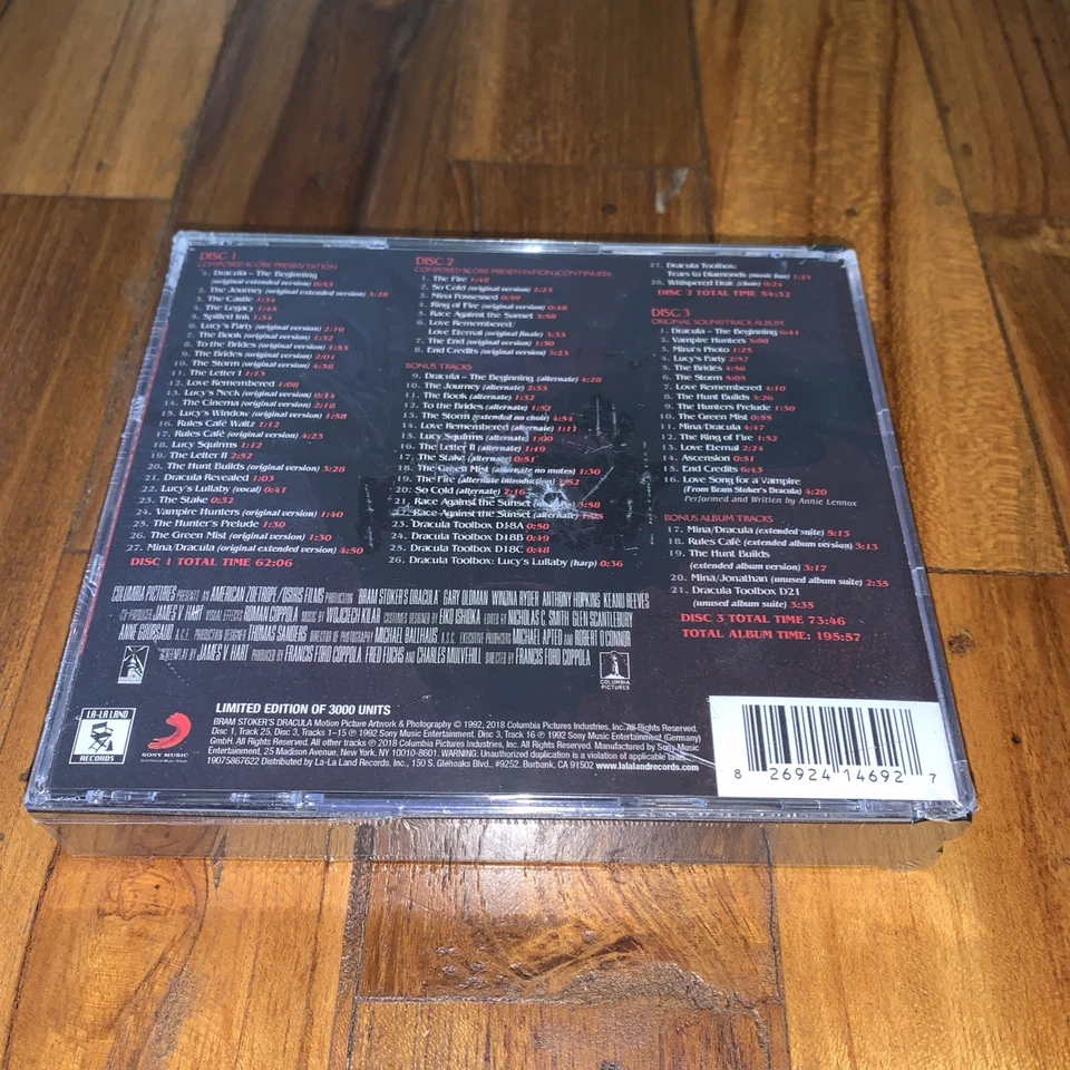 REDUCED! BRAM STOKER'S DRACULA SOUNDTRACK WOJCIECH KILAR EXPANDED 3cd NEW SEALED - Image 2 of 4