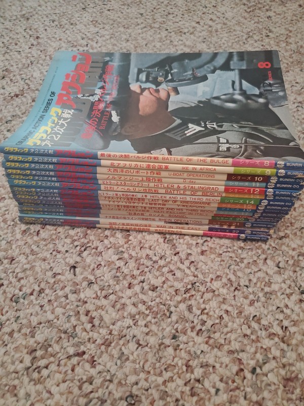 Lot Of 15Japanese Language Graphic Action Series Military Magazines - WWII 