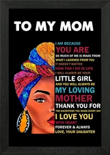 TO MY MOM Framed Wall Art Poster Canvas Print Picture