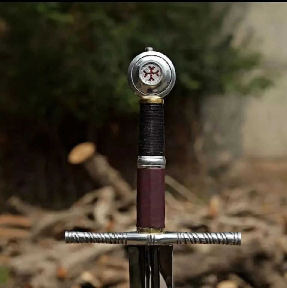 Templar Knight Sword From Game Of Thrones Got/Handmade Steel Sword With Sheath - Image 4 of 4
