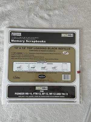 Pioneer 12x12 Top Loading Black Page Refills RMB-5 for Scrapbook Albums