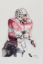 Brian Barton Signed Archie Griffin 12" x 18" Lithograph #32 of 250