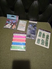 Lot of Random Scrapbooking Items Stickers Letters Gems Ribbon Prom Beach
