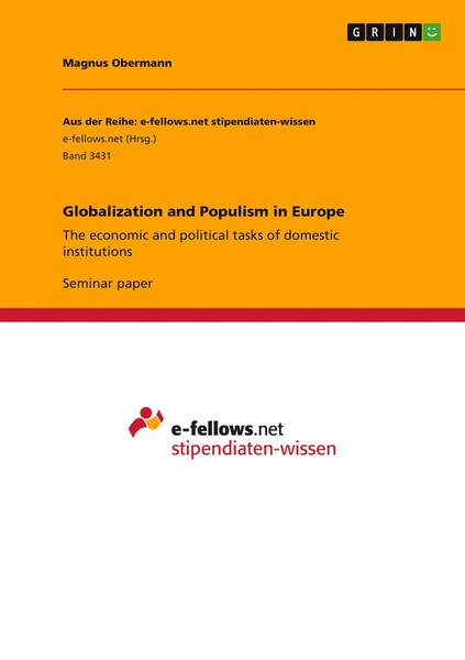 Globalization And Populism In Europe Magnus Obermann Taschenbuch 28 S. Englisch-image