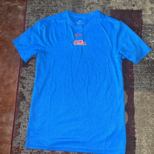 Nike Mens’s Size Small Baby Blue Ole Miss Short Sleeve Crew Neck Top