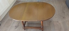 Vintage Solid Oak Gateleg Drop Leaf Occasional Table Coffee Swivel Top Stool