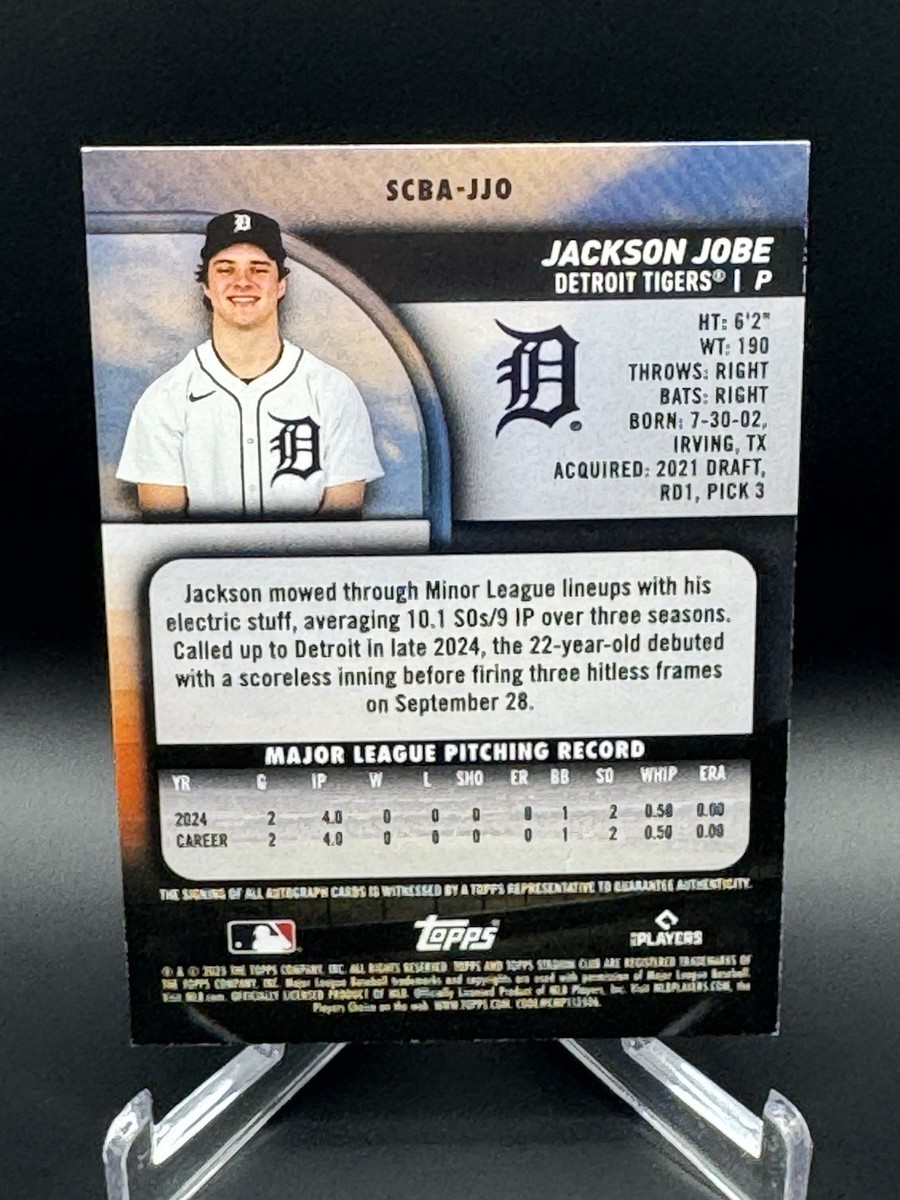 2025 Topps Stadium Club - Autographs Jackson Jobe #SCBA-JJO (AU