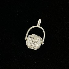 Vintage Cape Cod Nantucket Basket Pendant Silver Tone with Penny Inside